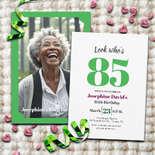 Convites Olhe quem está com 85 anos! Foto de festa de anive