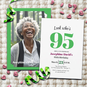 Convites Olhe quem está com 95 anos! Foto de festa de anive