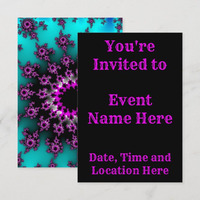 Convites Olho Negro e Teal (Frente/Verso)