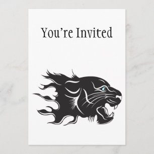 Convites Olhos Azuis de Pantera Preta