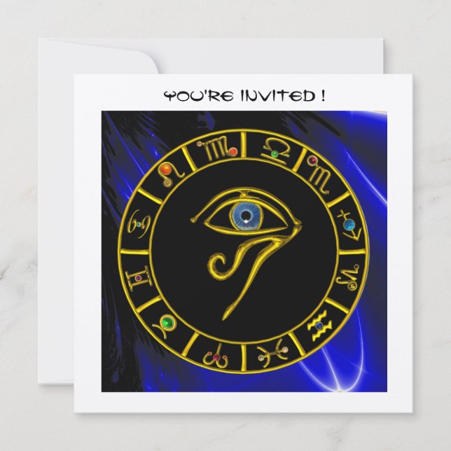 Convites OLHOS DE HORUS ASTRAL / TALISMAN AZUL,Gráfico de A (Frente)