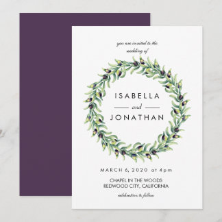 Convites Oliva | Casamento de Watercolor Russ Wreath