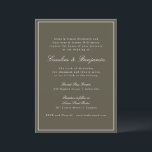 Convites Olive Classic Border Script Elegant Wedding RSVP<br><div class="desc">This classic wedding invitation features a rich olive green background with refined serif typography and an elegant border. The earthy green tone adds depth and warmth while maintaining a timeless, formal layout. Perfect for fall weddings, garden ceremonies, or evening celebrations with a polished aesthetic. Designed for couples who love traditional...</div>