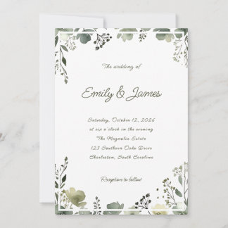 Convites Olive Floral Wedding