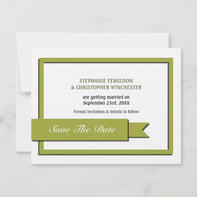 Convites Olive Green Salve a Data (Frente)