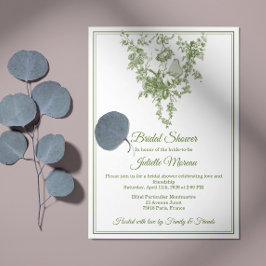Convites Olive Green Toile de Jouy Bridal Shower Invitation