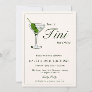 Convites Olive Martini Cocktail, aniversário de 30 anos