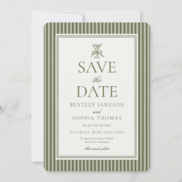Convites Olive Martini Tini Bit Closer Stripe Save the Date