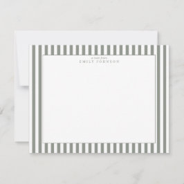 Convites Olive Striped Note Card