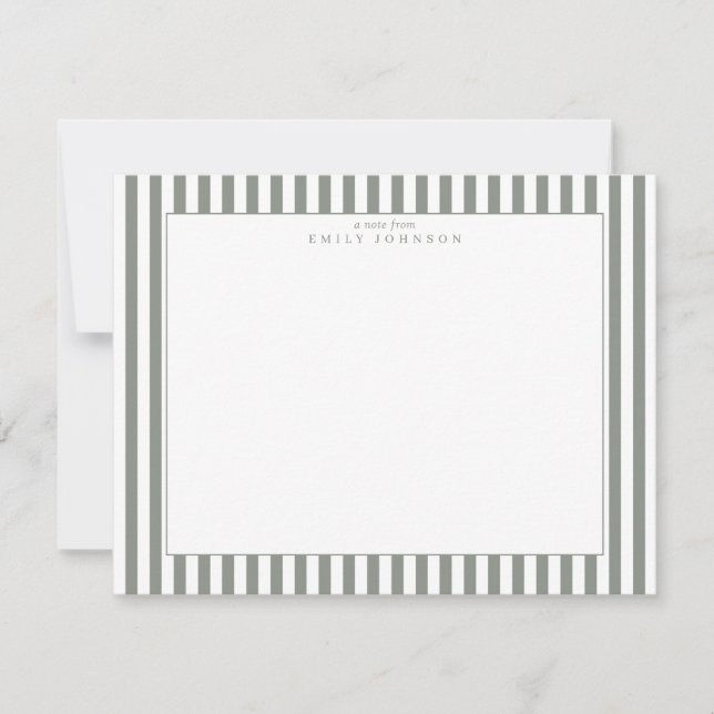 Convites Olive Striped Note Card (Frente)