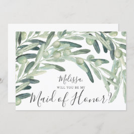Convites Olive Você Será Minha Madrinha de casamento