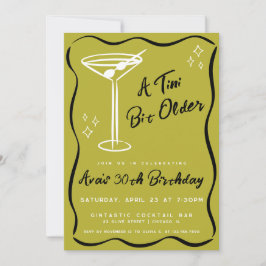 Convites Olive Whimsical Tini Bit Older Martini Aniversário