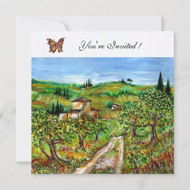 Convites OLIVEIRAS NA TOSCANA,verde amarelo branco (Frente)