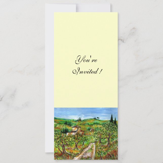 Convites OLIVEIRAS NA TOSCANA, verde branco (Frente)