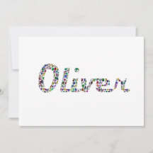 Oliver Typografia com Design de Padrão Colorido