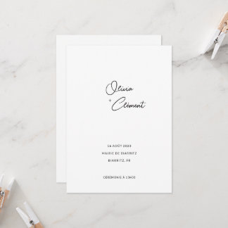 Convites Olivia Minimaliste + Élégant Faire-part de mariage