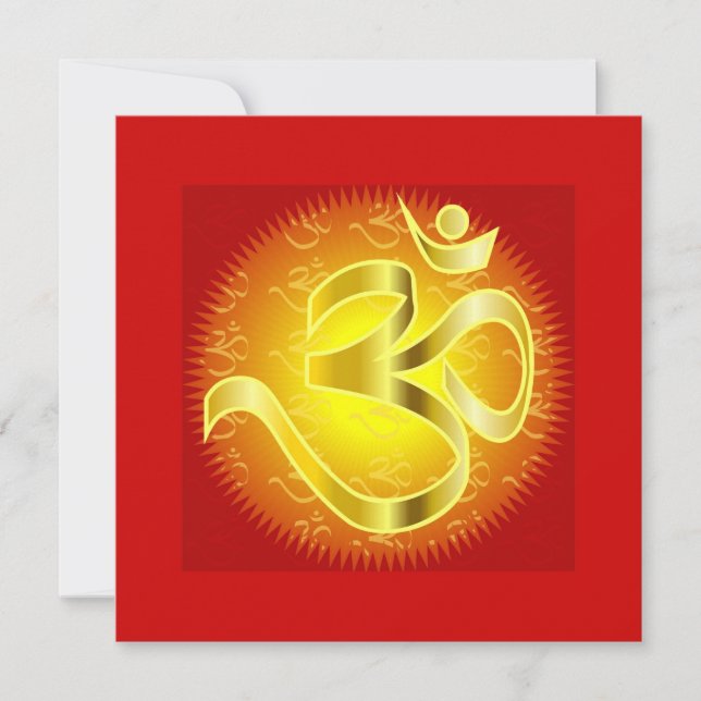 Convites OM nas laranjas & no ouro - Namaste (Frente)