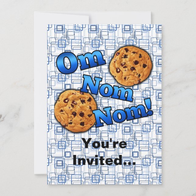 Convites Om Nom Nom, Meme Love Cookies (Frente)