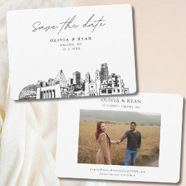 Convites Omaha Wedding Modern Salvar Data
