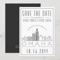 Omaha Wedding | Skyline Estilizado Salvar a Data