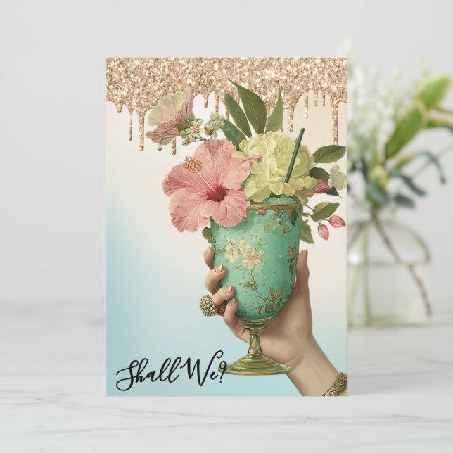 Convites *~* Ombre 10A101 FOTO Coquetel BACHELORETTE (Em pé/Frente)