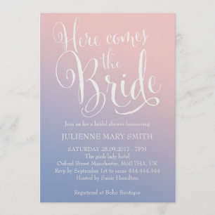 Convites Ombre Fairytale Aí vem o Chá de panela da Noiva