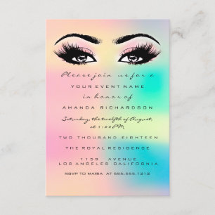 Convites Ombre Holographic Bubble Bridal Sweet 16th Eyelash