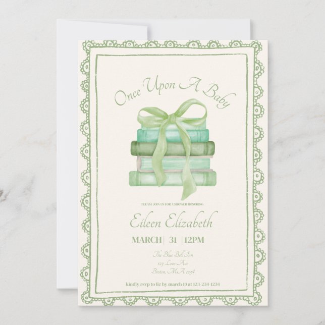 Convites Once Upon A Baby Baby Shower Invitation  (Frente)