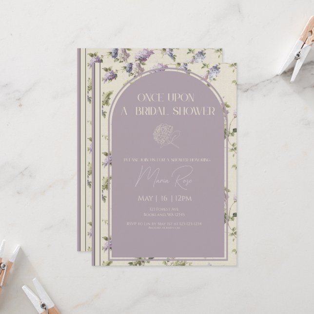 Convites Once Upon A Bridal Shower Invitation (Frente/Verso In Situ)