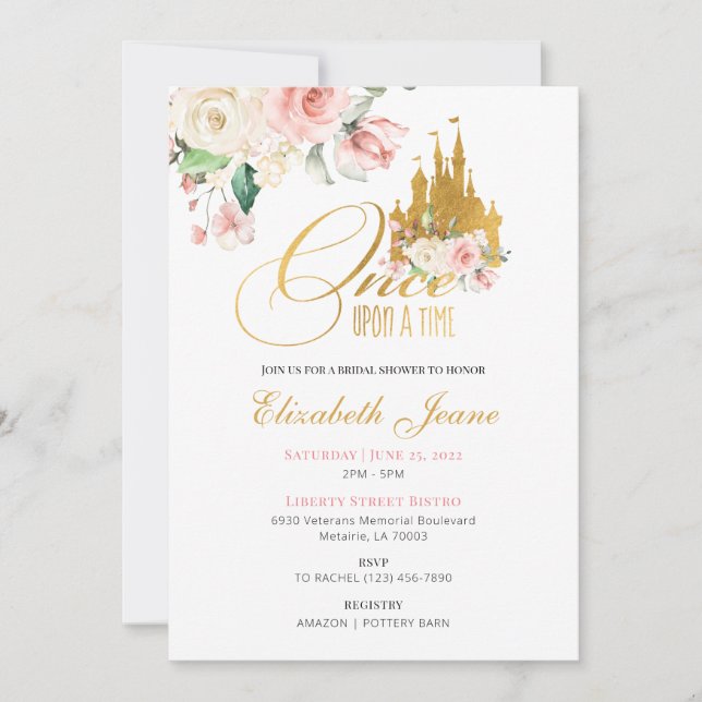 Convites Once Upon a Time Bridal Shower Invitation (Frente)