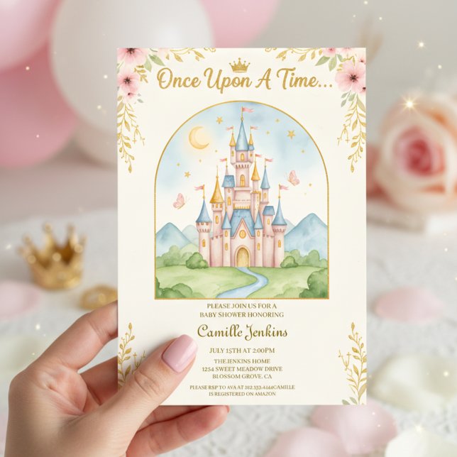 Convites once upon a time fairytale magical royal glitter (Criador carregado)