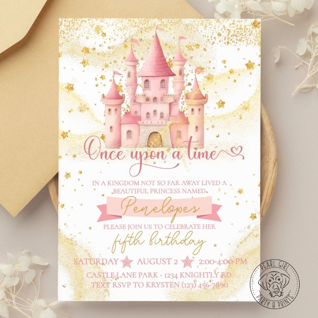 Convites Once Upon a Time Princess Birthday Invitation (Criador carregado)