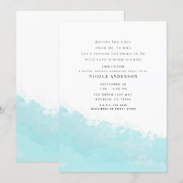 Convites Onda Azul Marinha Praia Chá de Noiva