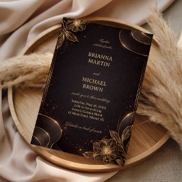 Convites Onda Floral Ouro Luxo