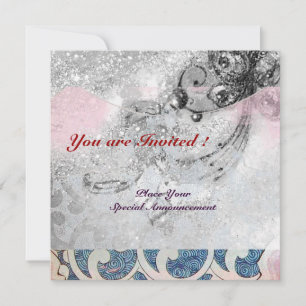 Convites ONDAS, brilhantes faíscas pretas e brancas rosa az