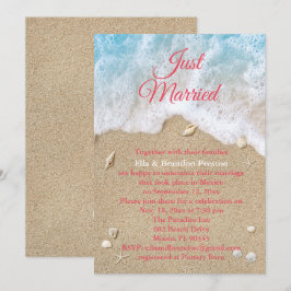 Convites Ondas da Praia de Coral Recém-Casados Pós-Casament