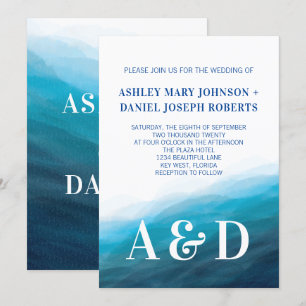 Convites Ondas de oceano do rolamento que Wedding o