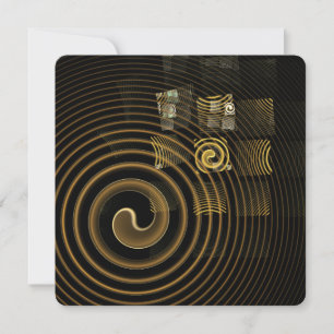 Convites Ondas Douradas Hipnóticas Arte Moderna Abstrata