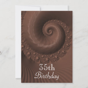 Convites Ondas e Espirais de Chocolate Aniversário de 35 an