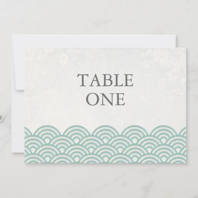 Convites Ondas Estilizadas da Seigha Japonesa Número de Mes (Frente)