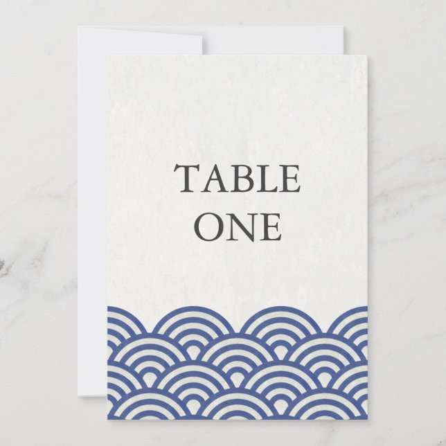 Convites Ondas Estilizadas Grandes Mesa Número Japonês Seig (Frente)