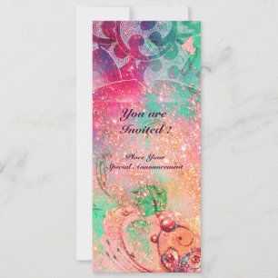 Convites ONDAS , vermelho brilhante verde azul rosa dourado