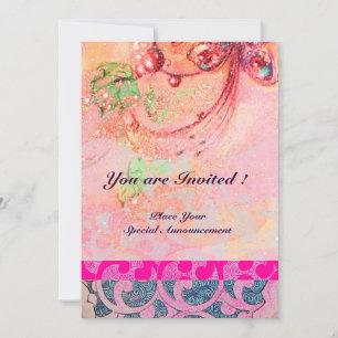 Convites ONDAS, vermelho verde amarelo azul rosa brilhante 