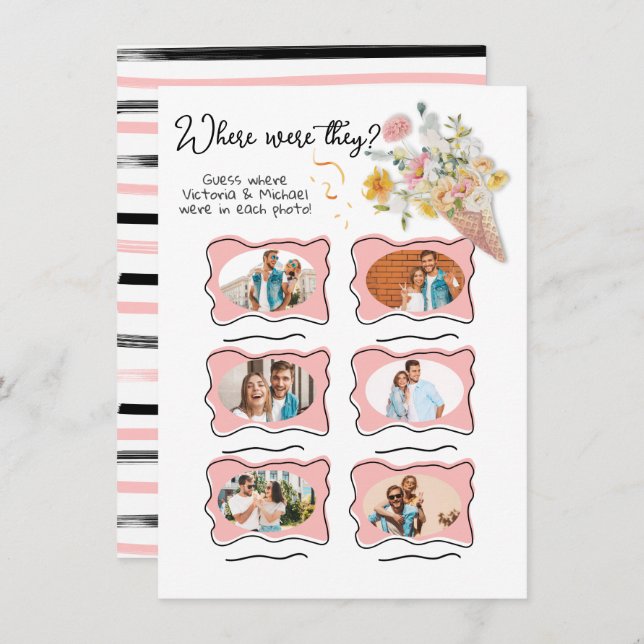 Convites Onde eles estavam o jogo de Bridal Fotografado (Frente/Verso)