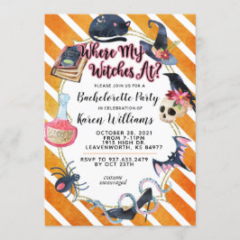 Convites Onde Minhas Bruxas Na Festa de solteira De Hallowe
