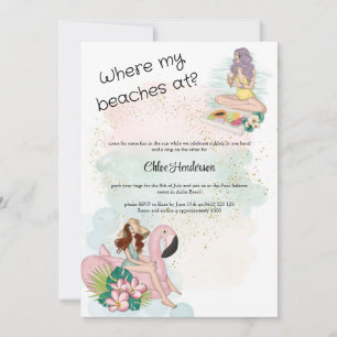 Convites Onde Minhas Praias Na Festa de solteira