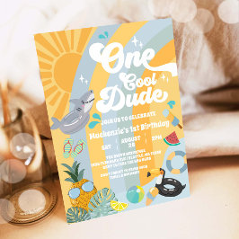 Convites One Cool Dude Summer Party 1st Birthday Invitation
