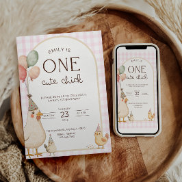 Convites One Cute Chick Birthday This Chick is One