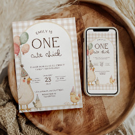 Convites One Cute Chick Birthday This Chick is One