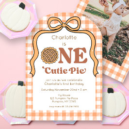 Convites One Cutie Pie 1st Birthday Photo Invitation